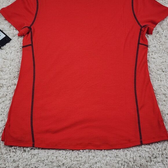 Point 6 Merino Wool Top Womens Large Red Breeze Athletic Fit Soft Active Tshirt - Picture 10 of 11